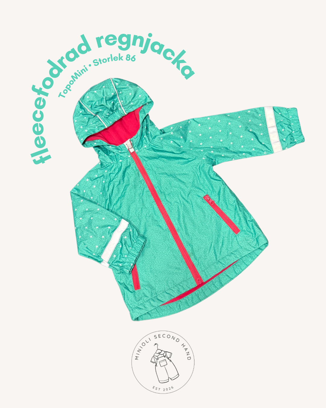 Fleecefodrad regnjacka - Storlek 86