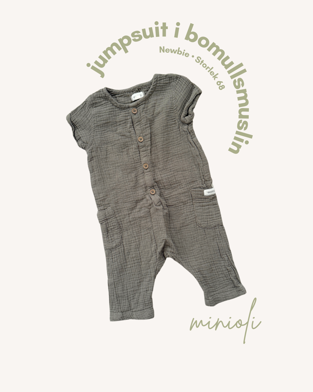 Jumpsuit i bomullsmuslin - Storlek 62