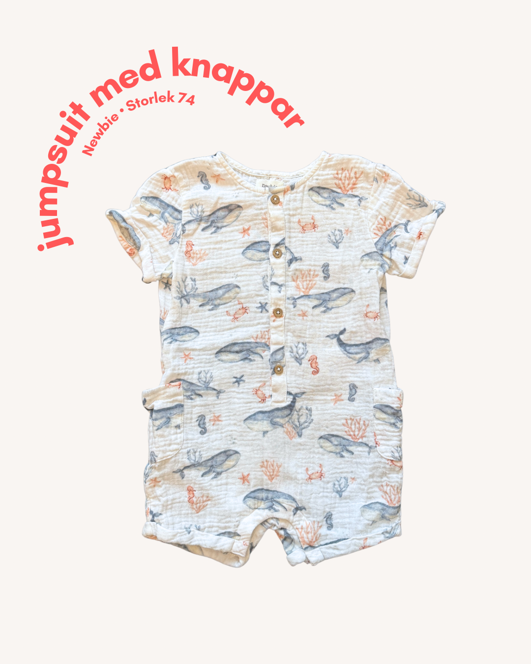 Jumpsuit med knappar - Storlek 74