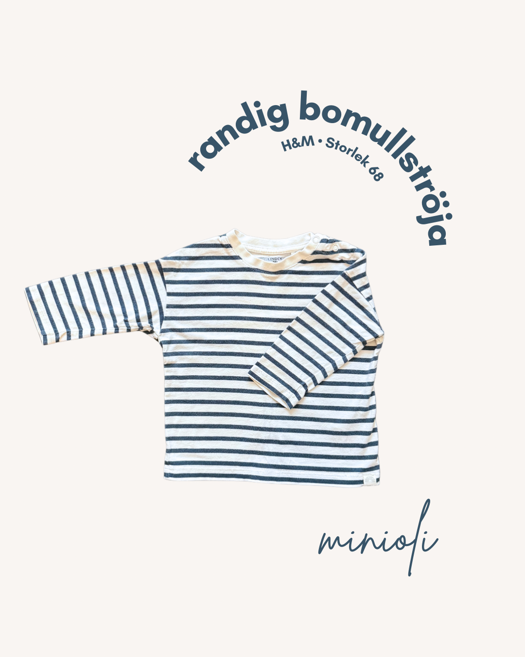 Randig långärmad bomullströja - Storlek 68
