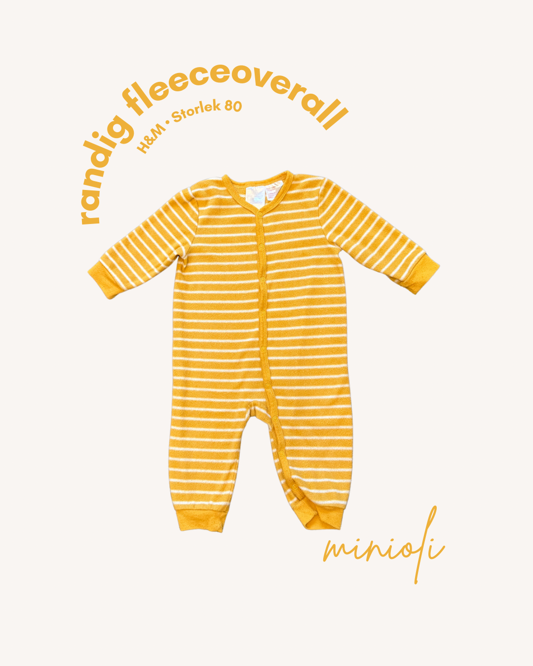 Randig fleeceoverall - Storlek 80