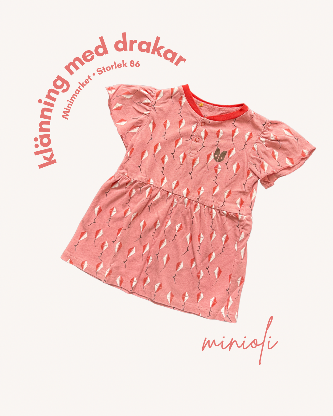 Klänning med drakar - Storlek 86