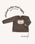 Stickad tröja med ugglemotiv - Storlek 68