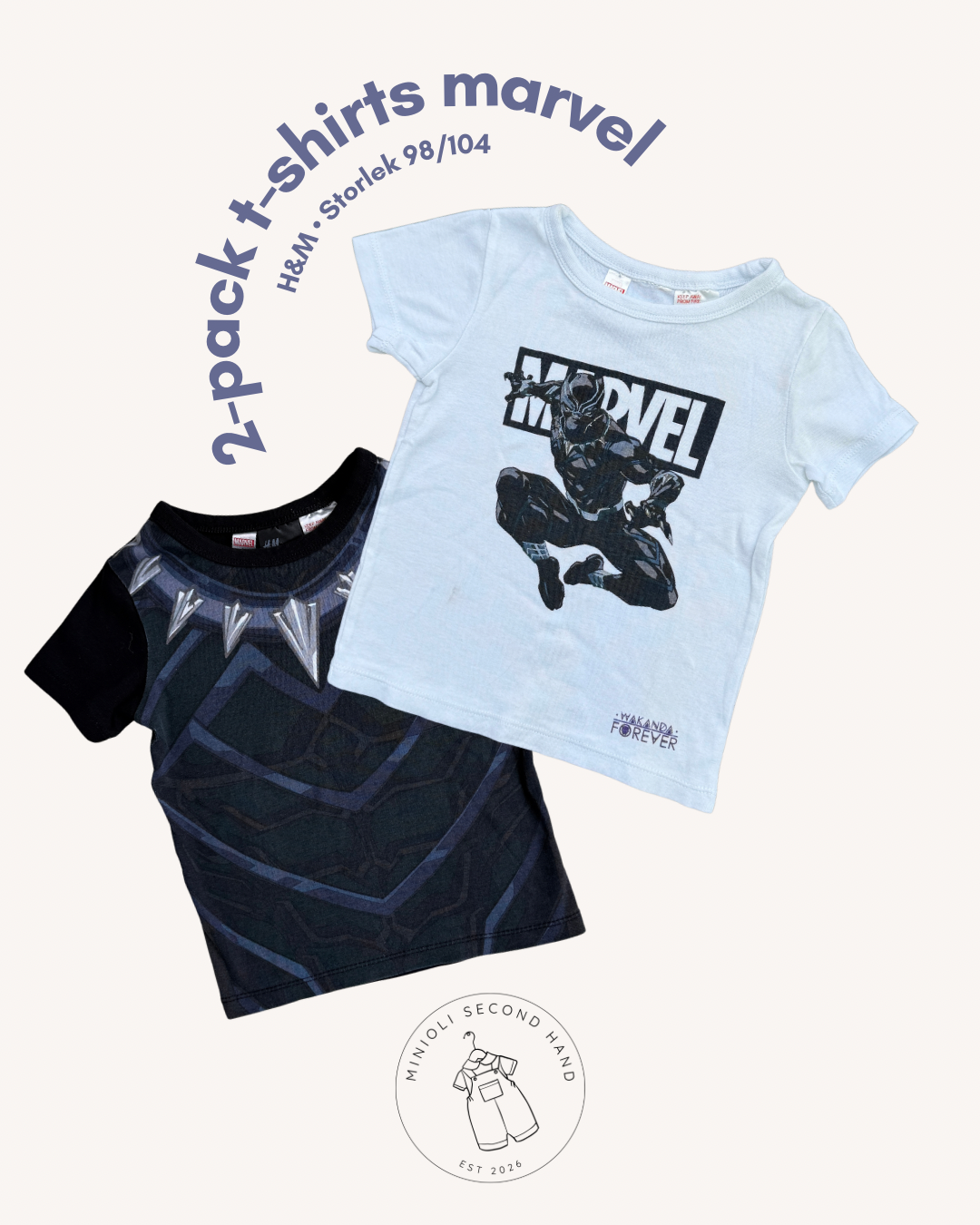 2-pack T-shirts Marvel - Storlek 98/104