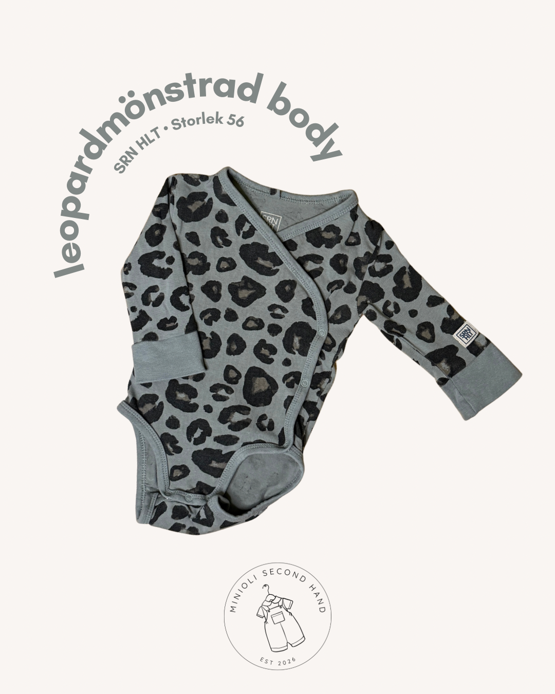 Leopardmönstrad omlottbody - Storlek 56