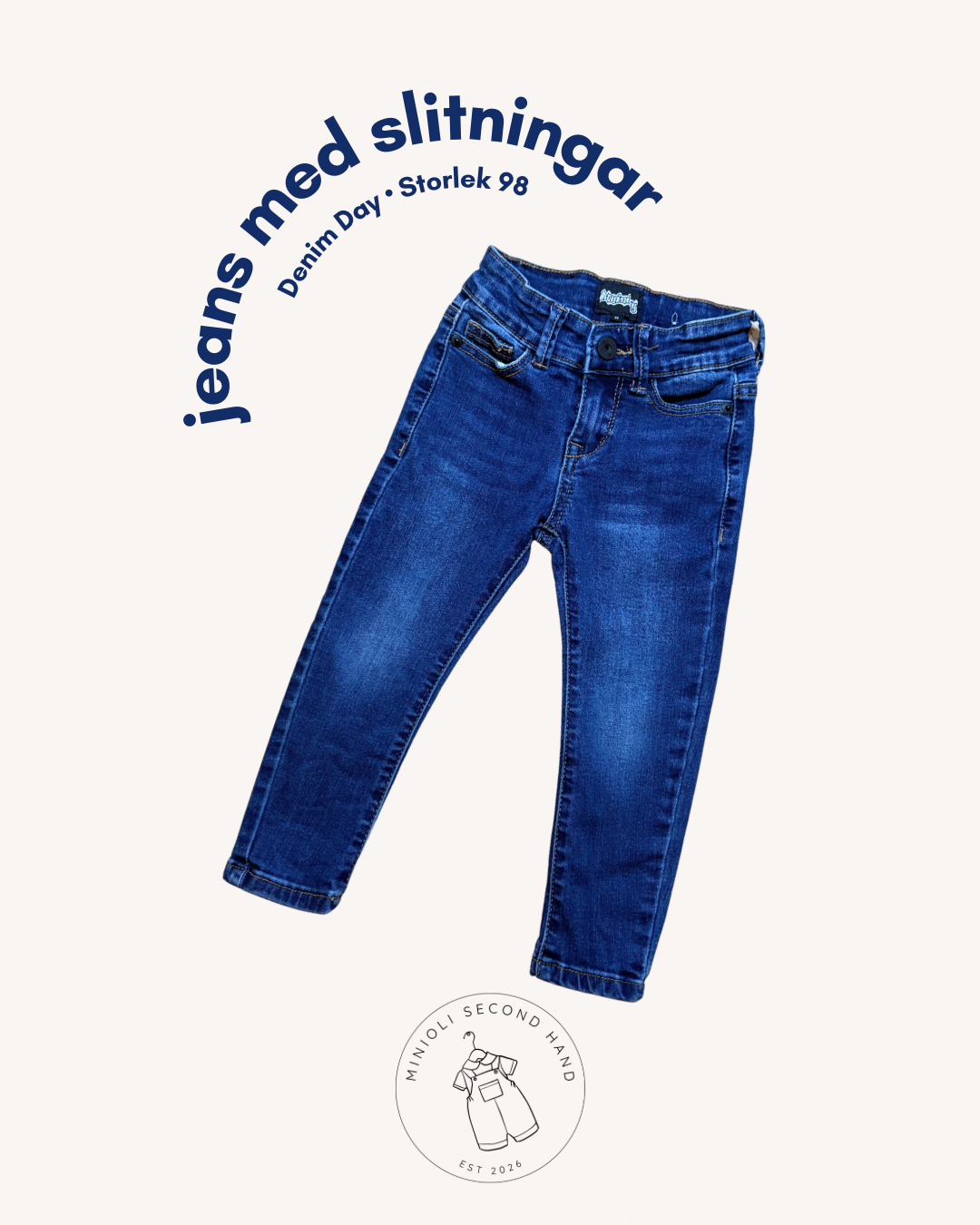 Jeans med slitningar - Storlek 98