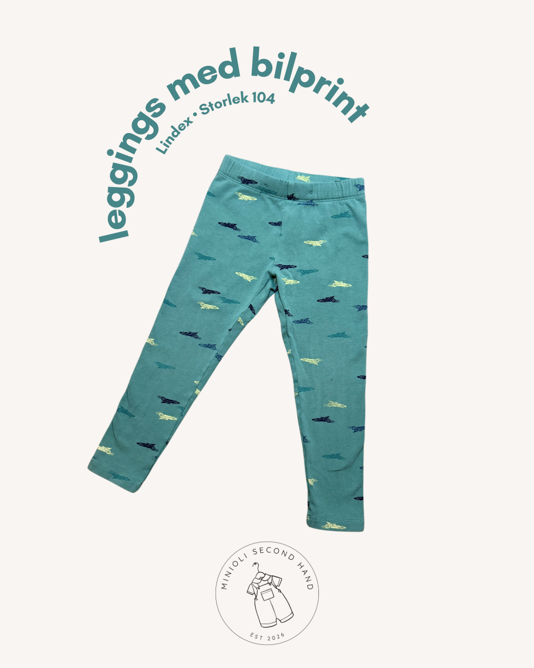 Leggings med bilprint - Storlek 104