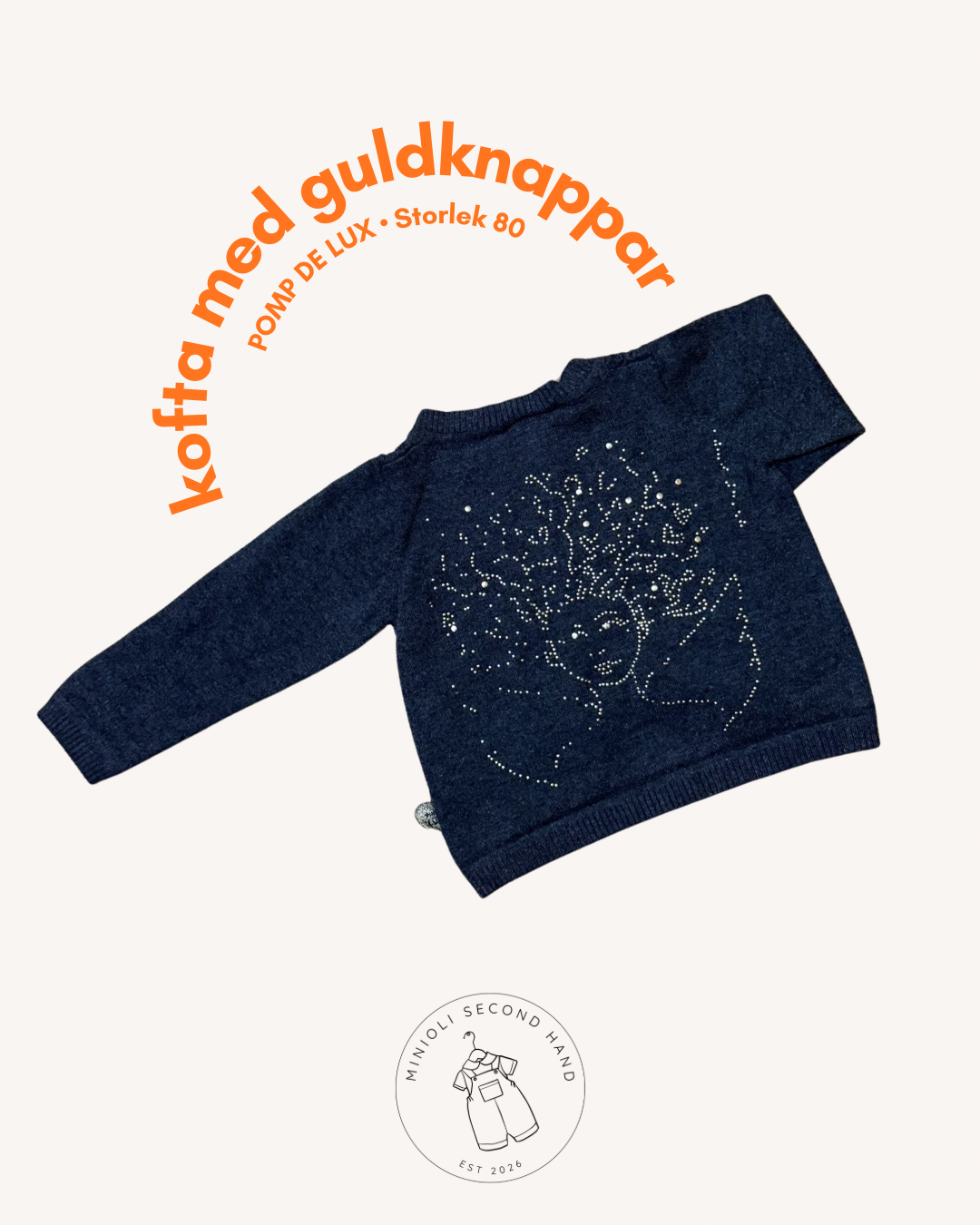Kofta med guldknappar - Storlek 80