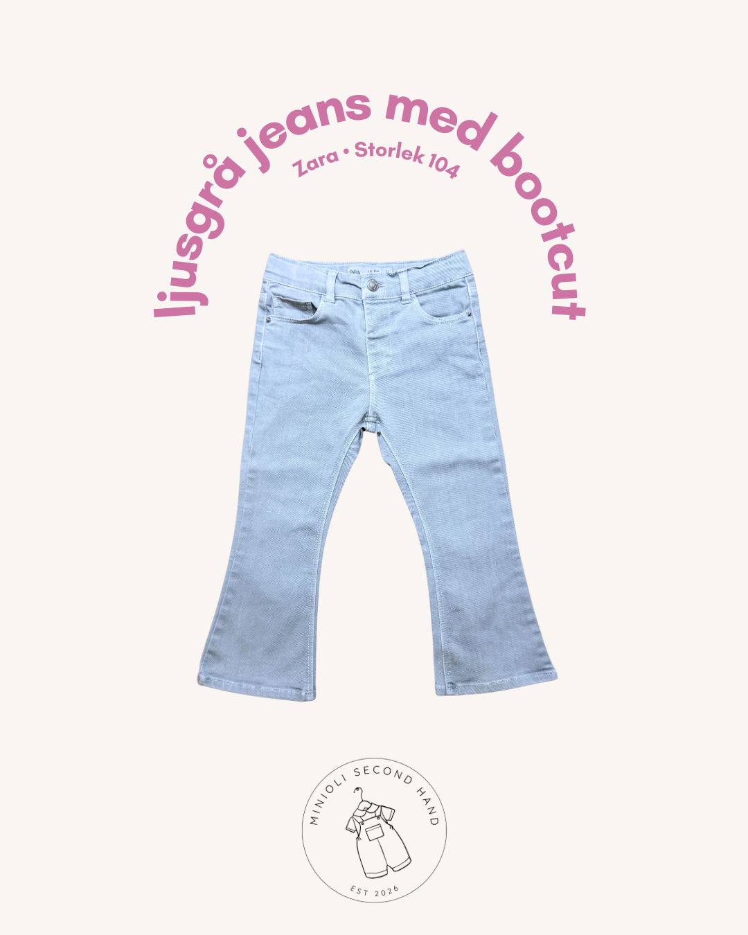 Ljusgrå jeans - Storlek 104