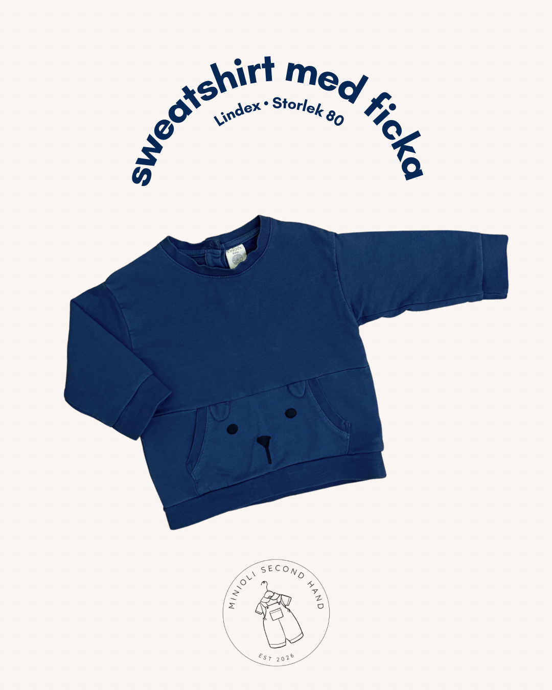 Sweatshirt med ficka - Storlek 80