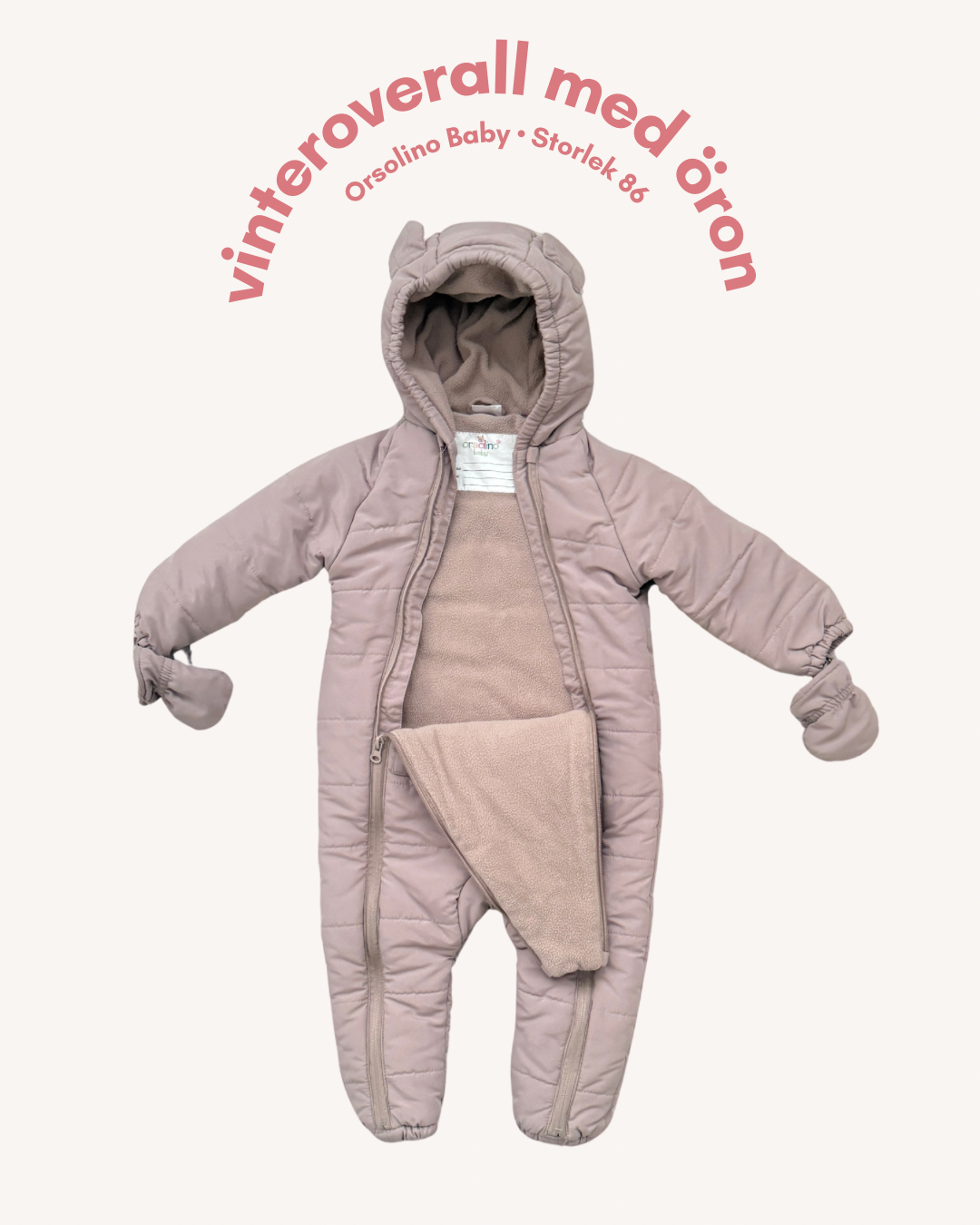 Vinteroverall med öron - Storlek 86