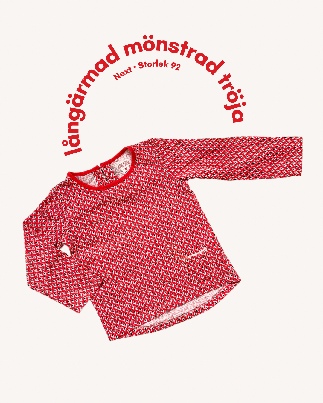 Långärmad mönstrad tröja - Storlek 92