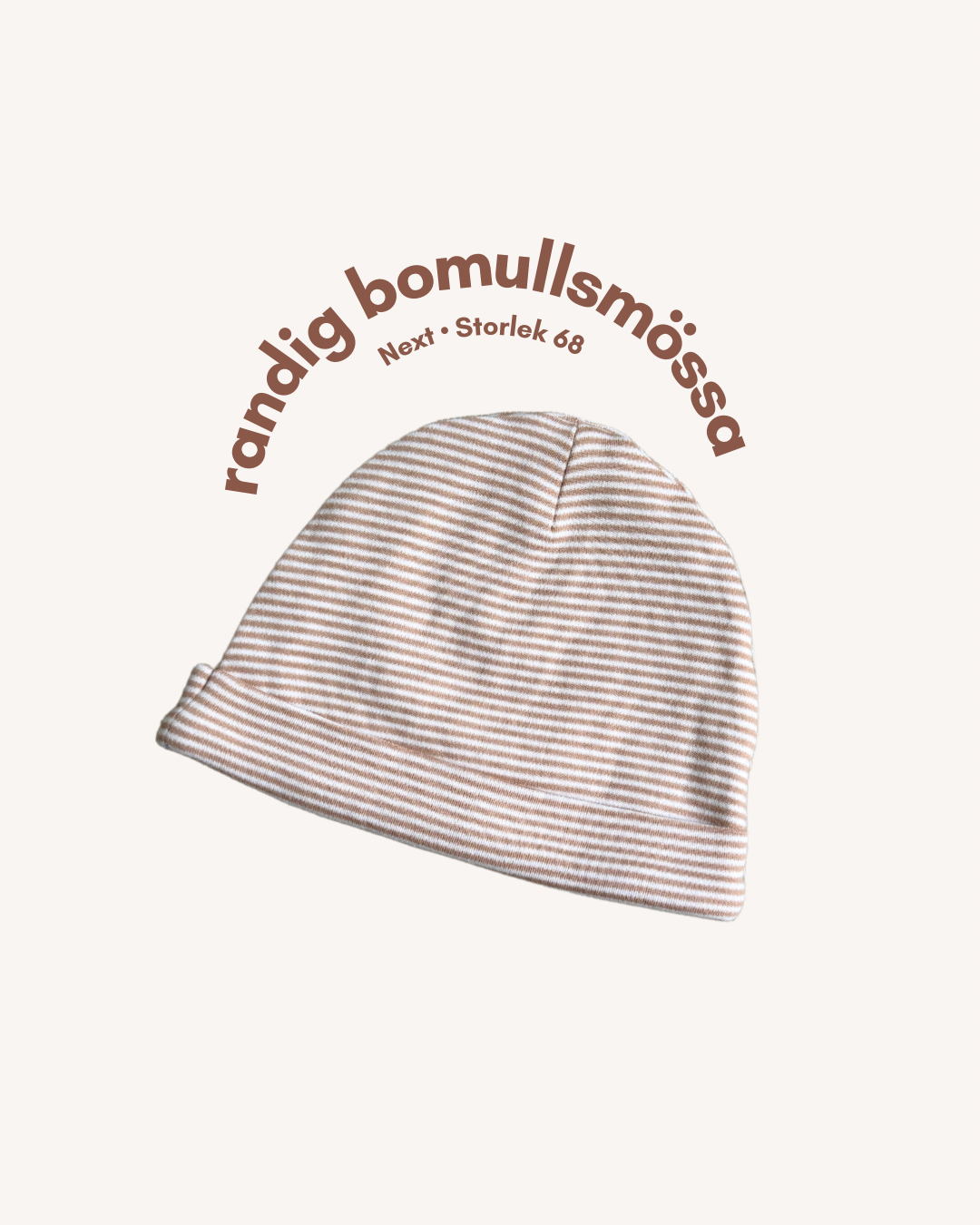Randig bomullsmössa - Storlek 68