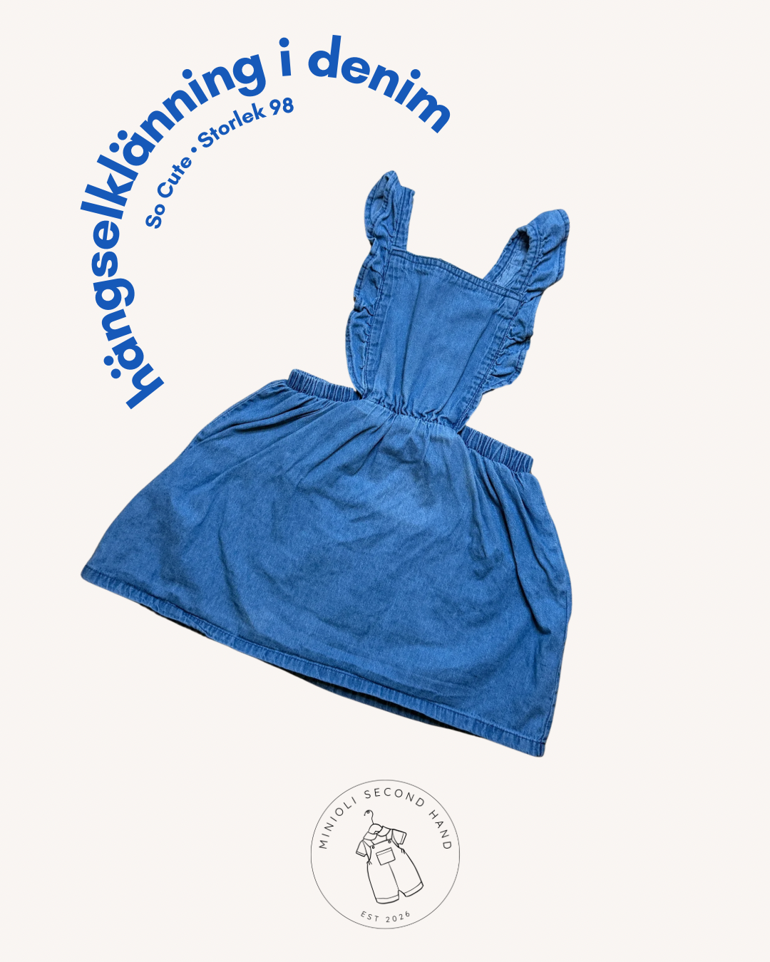 Hängselklänning i denim - Storlek 98