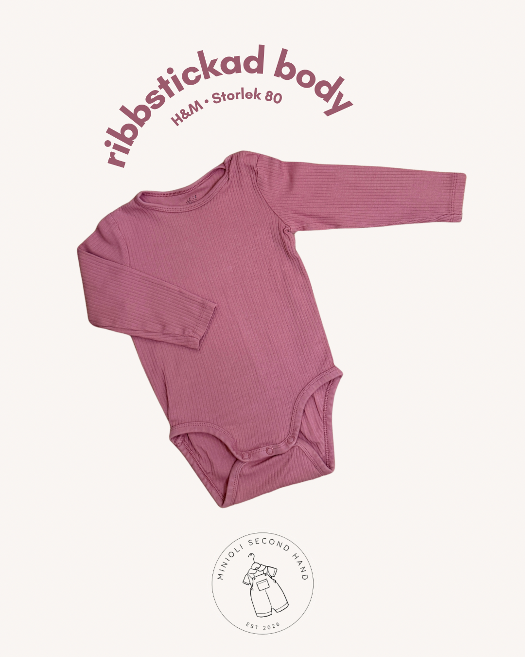 Ribbstickad body - Storlek 80